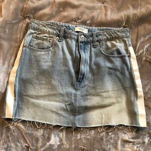Denim Skirt with fun white stripe details